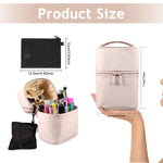 MAYCREATE Makeup Bag for Travel with Dual Zipper Standup Design 16.5×12×7 cm Nylon Pink