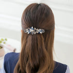 MAYCREATE Spring Hair Clip for Women with 8.6×2.9 cm Alloy Spring Design and Rhinestone Flowers | Elegant Gift Hair Accessory