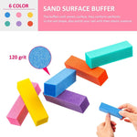 MAYCREATE 12Pcs Nail Files and Buffers Set Colorful Professional Manicure Tools Kit, Rectangular Nail Art Care Buffer Block Tools 100/180 Grit Nail Shaper