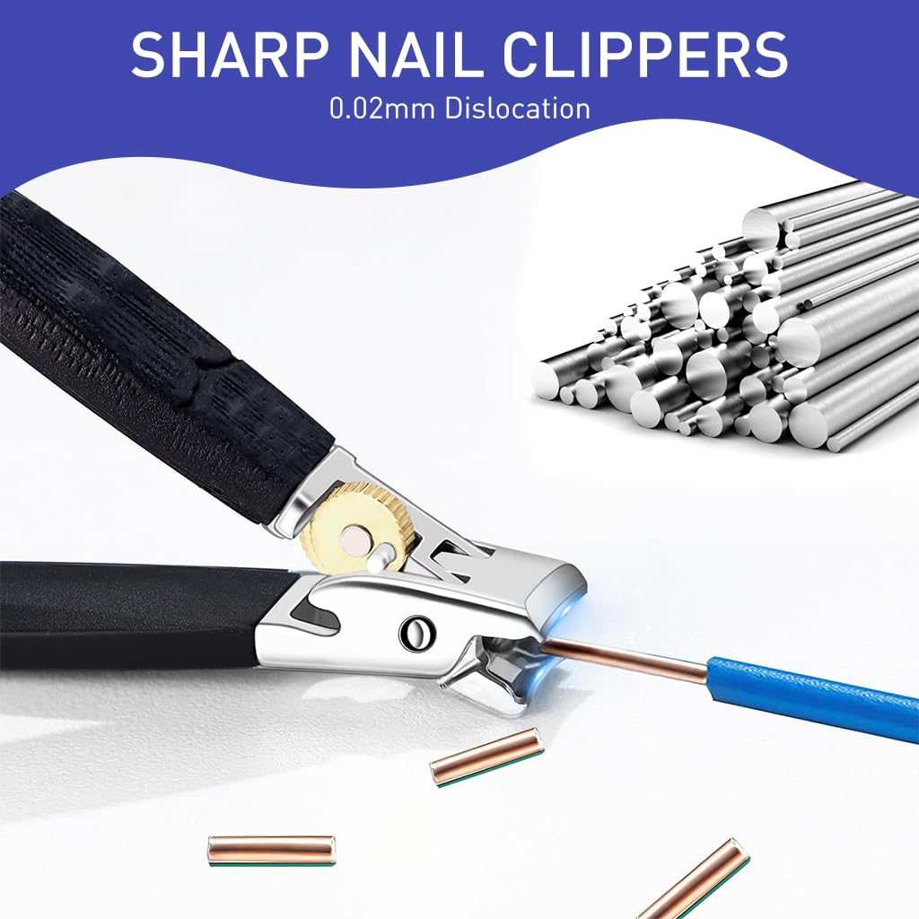 MAYCREATE Nail Clipper with 13mm Wide Jaw and Safety Lock Stainless Steel for Adults | Ergonomic Handle