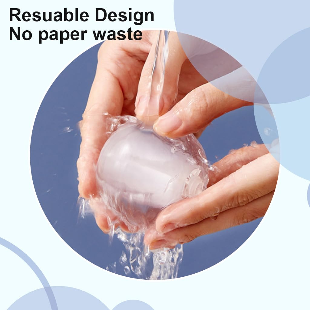 MAYCREATE Washable Reusable Lint Roller Ball, Portable Gel Lint Roller for Pet Hair Remover Tool, Washable Lint Roller Fur Lint Remover for Clothes, Furniture, Carpet, Bed, Sofa, White