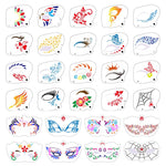 MAYCREATE Face Paint Stencils Kit for Halloween and Party Makeup featuring 28 Designs | Reusable PET for Kids and Adults
