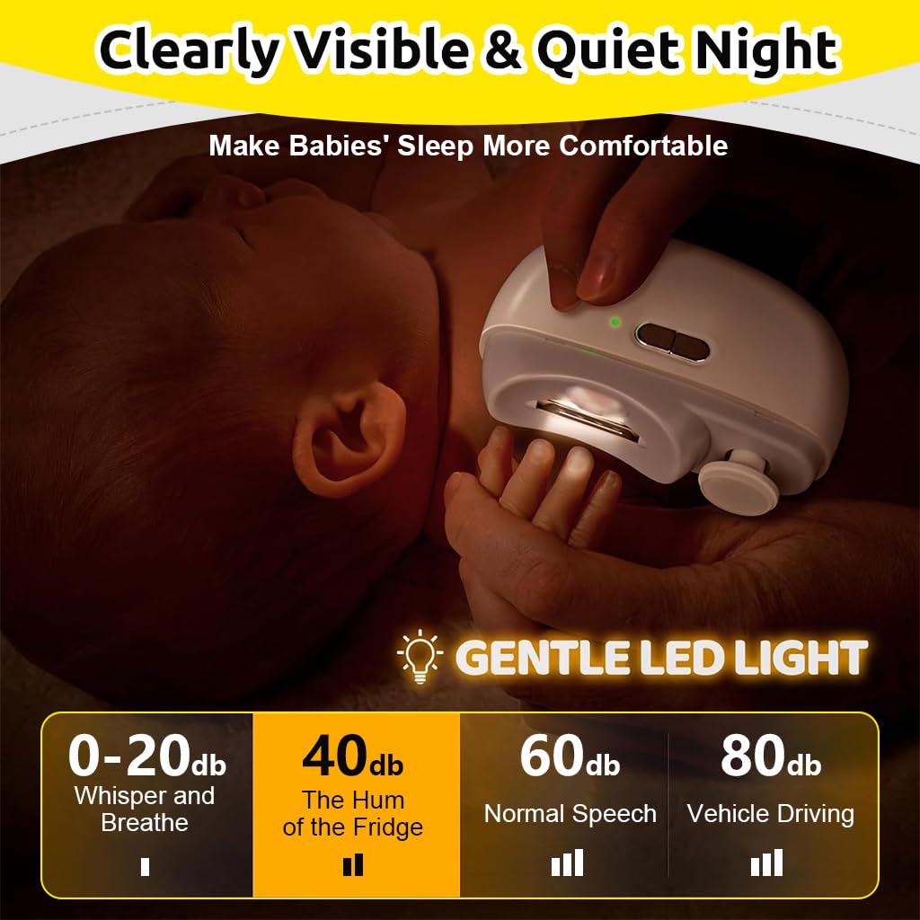 MAYCREATE Electric Nail Clipper with LED, USB 2 in 1 Electric Nail Clipper Nail File with 2 Speeds Anti-Splash Electric Nail Trimmer with Nail Dust Bin Safe Electric Nail Clipper for Baby