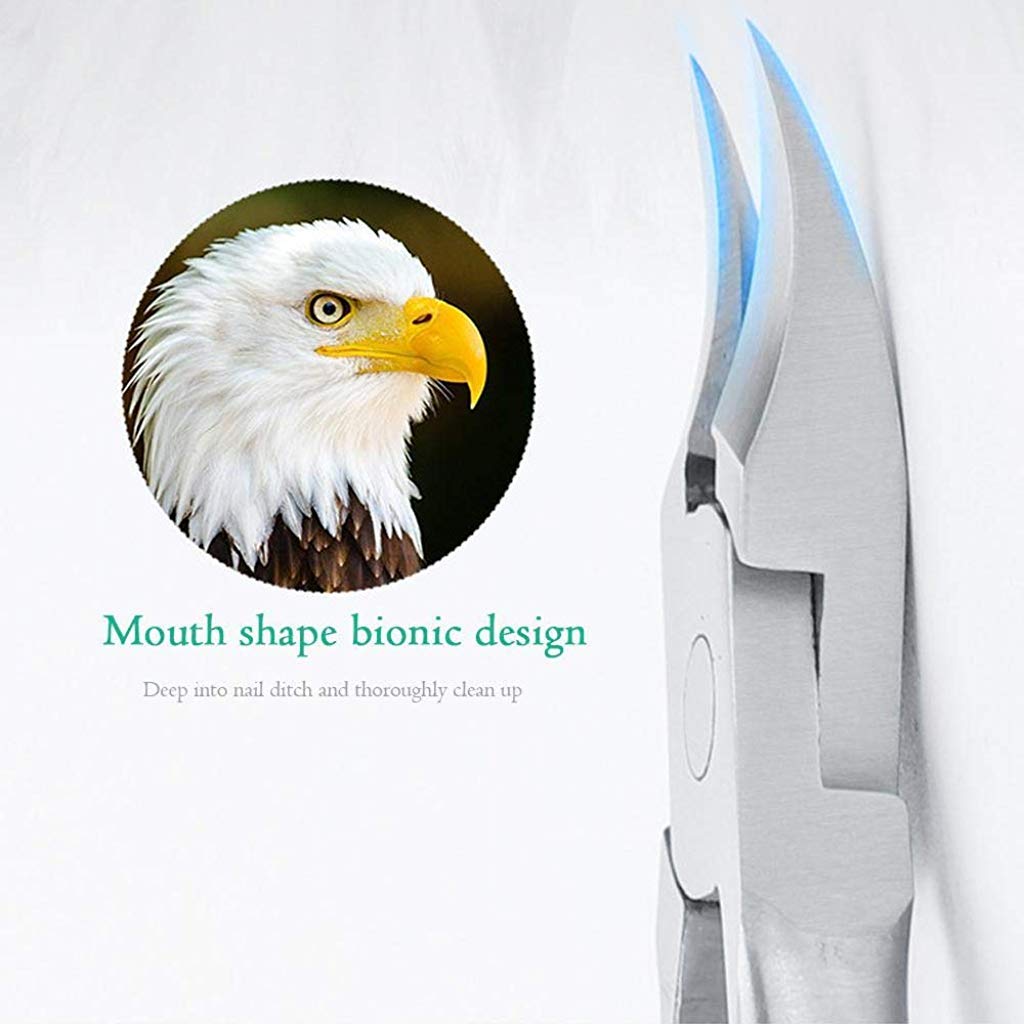 MAYCREATE Toe Nail Clipper Professional Pedicure Tools Kit with Nail File (Black?5pcs)