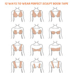 MAYCREATE Boob Tape for Breast Lift with 5cm×5m Free Cut Design and 10 Pair Nipple Covers | Beige