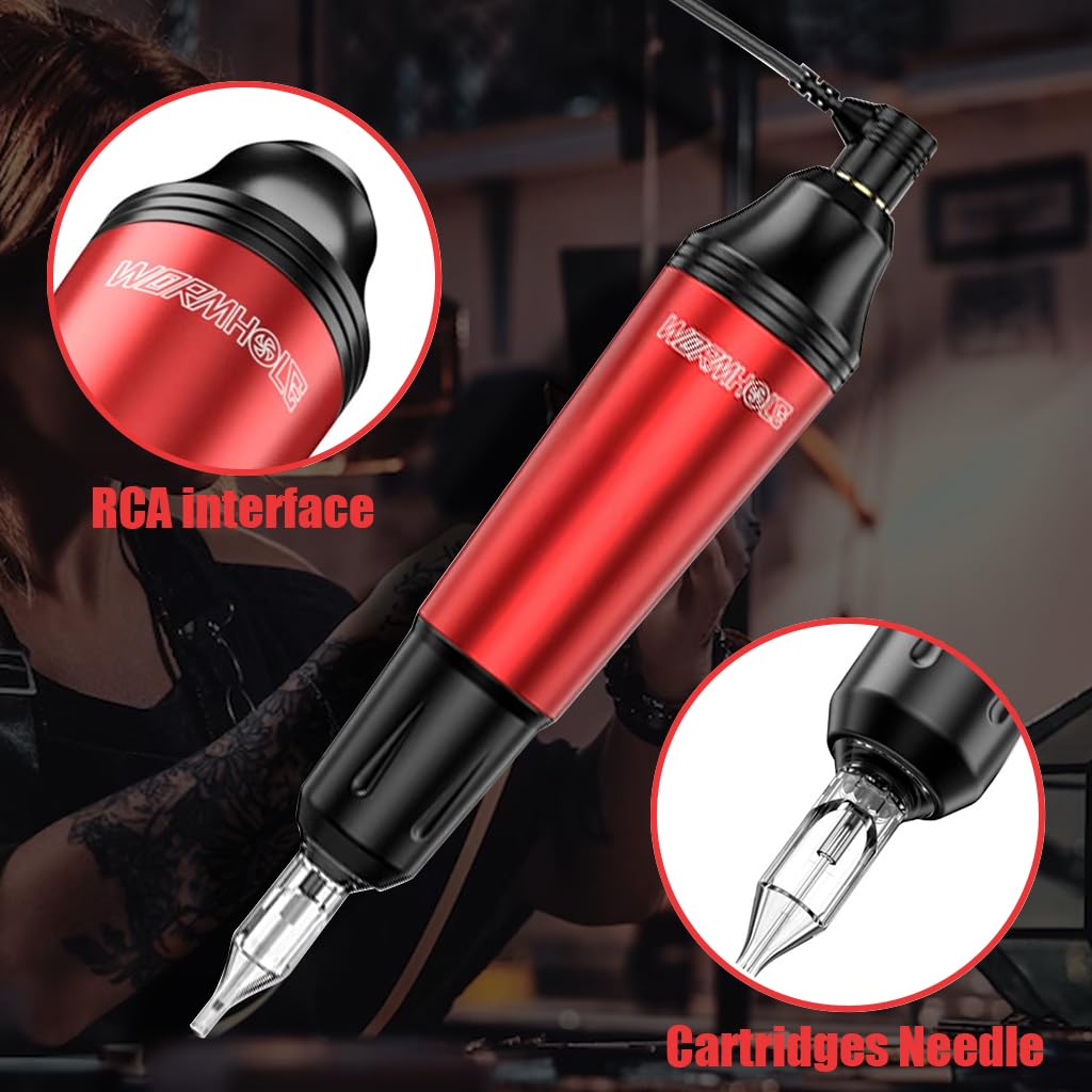 MAYCREATE Tattoo Machine Kit for Professional Tattooing featuring High Speed Coreless Motor | Includes RCA Cord Power Supply and Foot Pedal