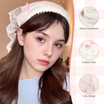 MAYCREATE Hair Bands for Women featuring Lace and Plaid Bow Design | 2Pcs Boho Head Scarf Set