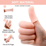 MAYCREATE 10pcs finger protection, Gel Finger Support Protector Gloves, Gel Finger Cots/Covers for Trigger Finger Hand Eczema Finger Cracking Finger Arthritis, Apricot,one size