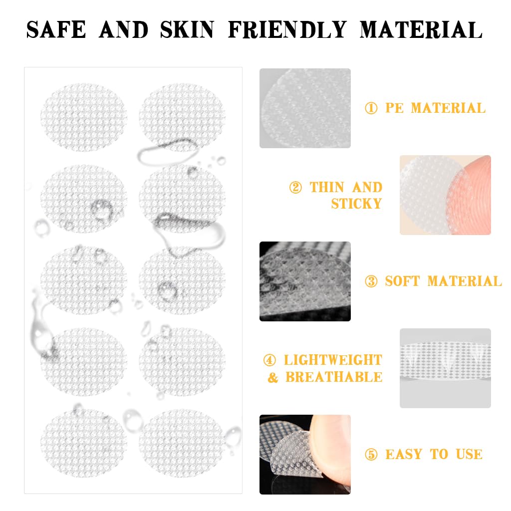 MAYCREATE 200pcs Invisible Earlobe Supports Lobe Lifter Stickers for Heavy Earrying Rings, Self Adhesive Earring Support Patches Earlobe Protectors for Sensitive or Stretched Earlobes