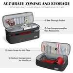 MAYCREATE Travel Carrying Case for Dyson Airwrap with Double Layer Design and 40x14x15cm Size | Black Polyester Storage Bag