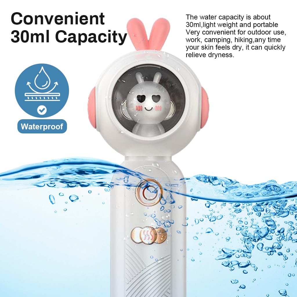 MAYCREATE Face Mist Sprayer Nano Portable Face Steamer Mini Nano Face Mist Face Mister Skin Moisturizing Facial Sprayer - USB Rechargeable, Night Light Design