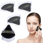 MAYCREATE 4pcs Triangle Powder Puff Makeup Sponge Puff with Case, Soft Cosmetic Face Makeup Puff for Loose Powder - Reusable, Skin-Friendly, Wet and Dry Use (Black)