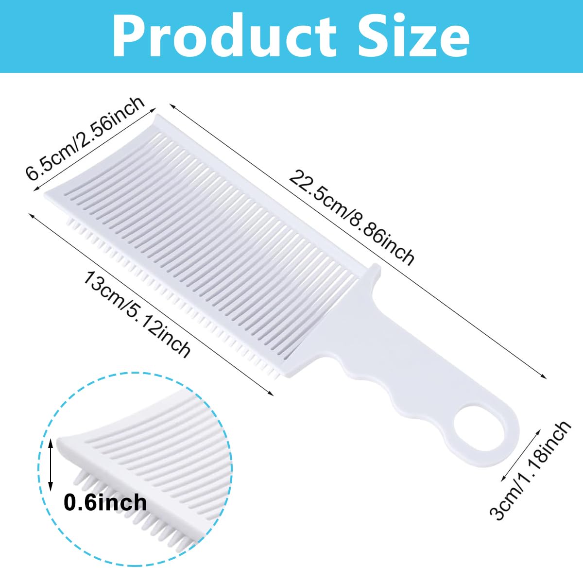 MAYCREATE 2Pcs Barber Fade Comb for Men Hair Cutting Comb for Various Short Haircuts, Professional Fading Clipper Comb Anti-Static Flat Top Curved Positioning Comb for Salon Styling Tools