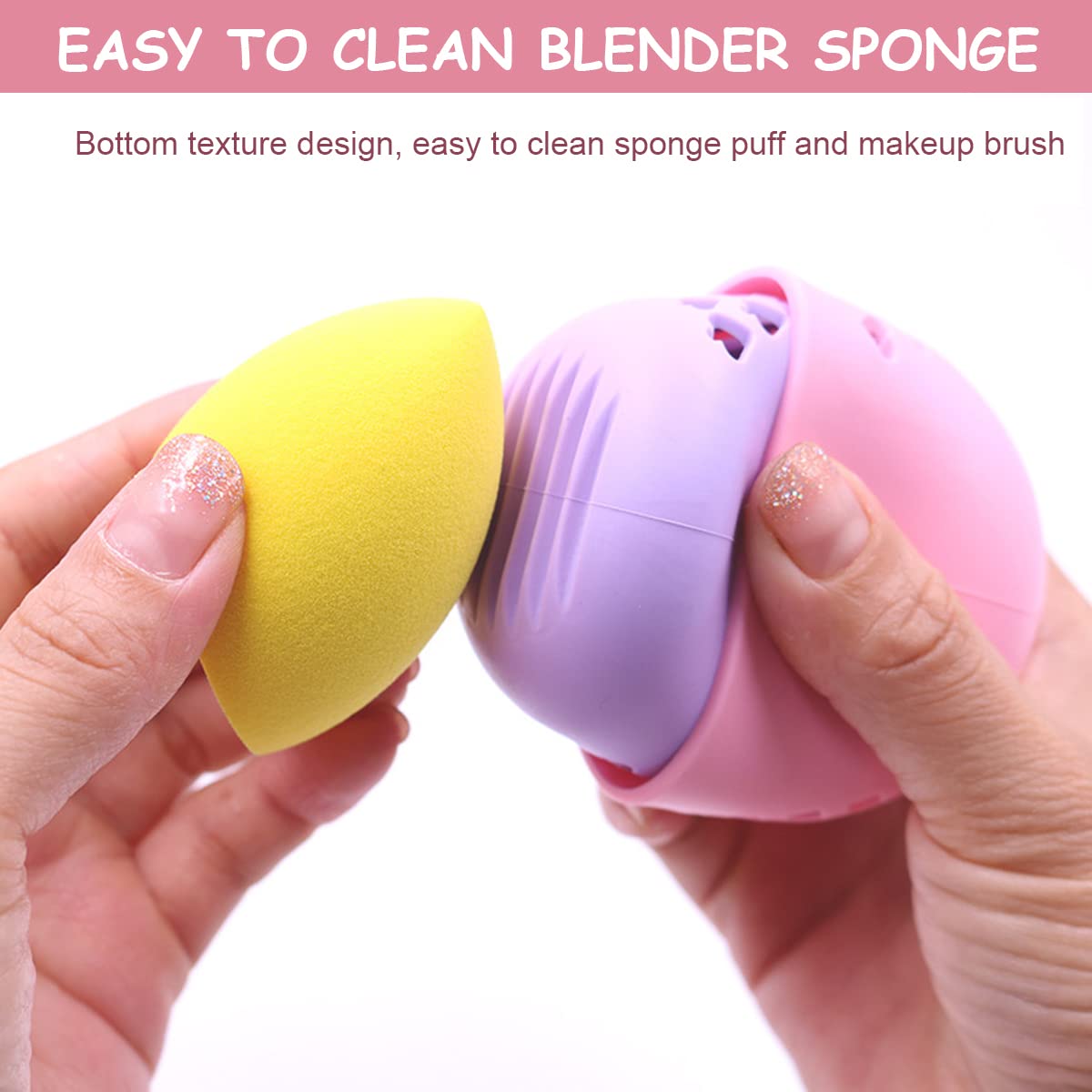 MAYCREATE Beauty Blender Sponge Silicone Storage Case,Makeup Sponge Blender Rack Portable Travel Case for Beauty Blender Sponge