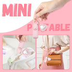 MAYCREATE Lipstick Holder Keychain for Travel with Heart Shape Mirror and Pink PU Case | Gift for Women