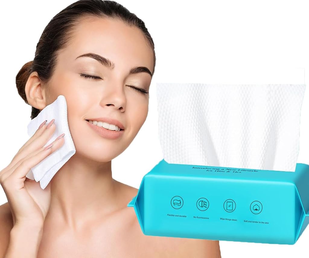 MAYCREATE Soft Absorbent Cotton Face Towel 7.87''x7.87'' Square Travel Cotton Face Towel Multi Use Wet and Dry