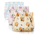 MAYCREATE 3pcs Small Pouches for Women, Mini Cosmetic Makeup Pouch for Girls, Stylish Prints Lipstick Coin Pouch, Squeeze Open Jewelry Storage Bag Hair Accessories Organizer