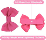 MAYCREATE 20 Hair Clips Mini Hair Bow Grosgrain Ribbon Hair Bows with Alligator Clips for Baby Girls Toddlers Kids, 20 colors(2.4 Inch)