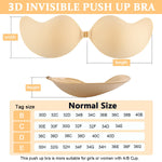 MAYCREATE Silicone Stick On Bra for Backless Dresses with Quick Hook | Apricot Push Up