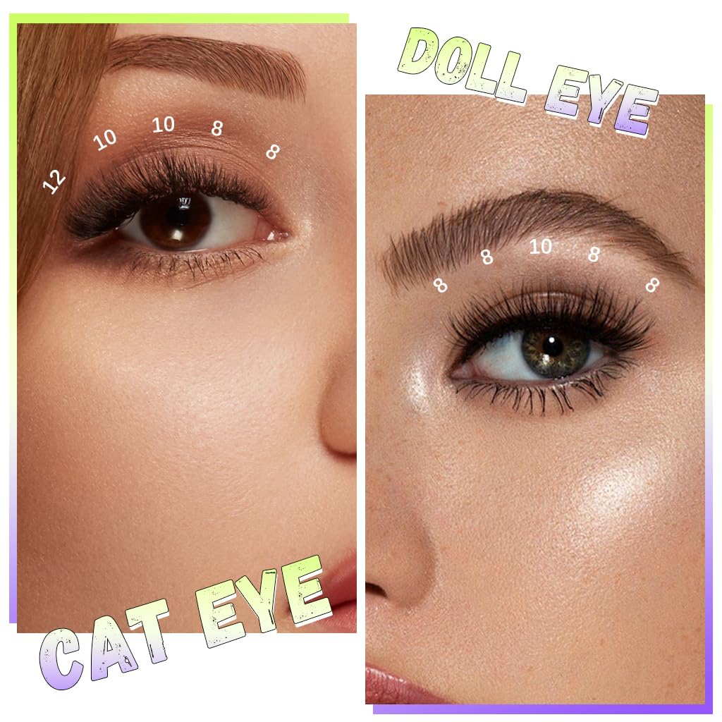 MAYCREATE Self Adhesive Eyelash Clusters 100 pcs with Pre Glued Strips for Natural Look