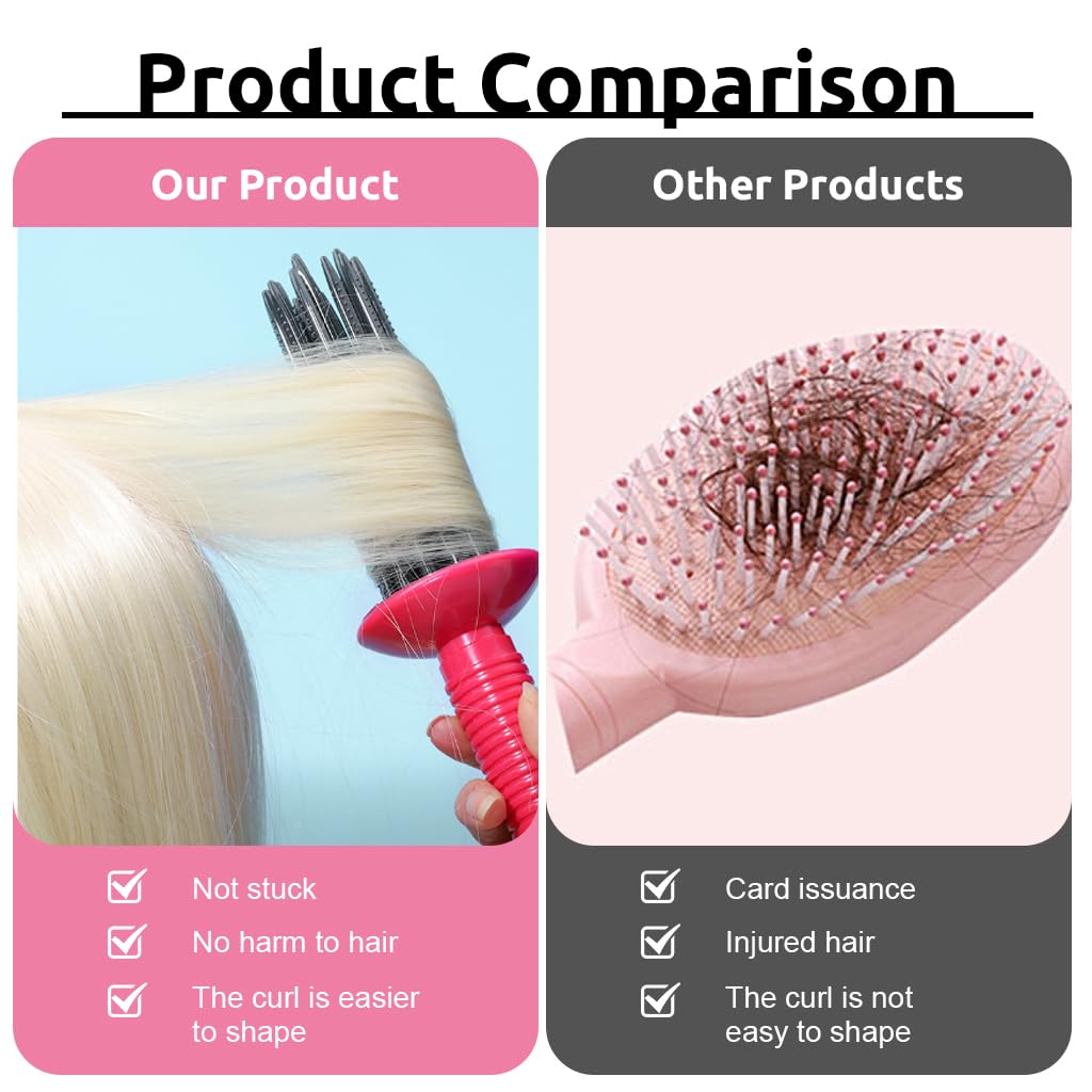 MAYCREATE Curly Hair Styler Tool for Hair Dryer, Rollers for Curling Hair, Curling Roll Comb for Curly Hair, Air Volume Curl Rolling Comb, Anti scalding Curly Hair Styling Tool for Hair Dryer