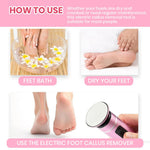 MAYCREATE Electric Foot File for Smooth Feet with 2 Speed Modes and Nano Glass Head | USB Rechargeable 800mAh Pedicure Tool
