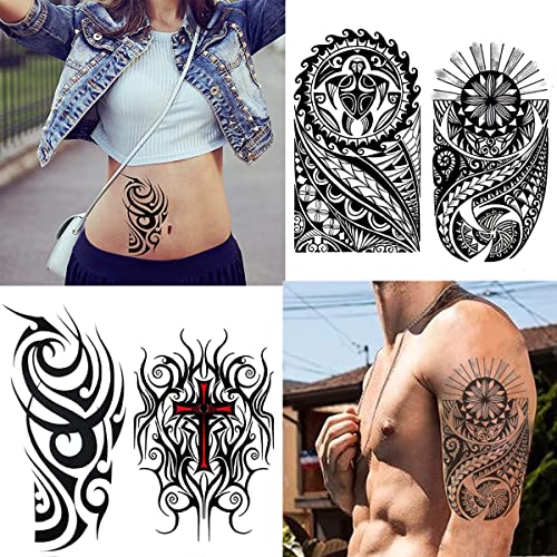 MAYCREATE® 35 Sheets Temporary Tattoo Sticker For Men Black Tatto Sticker Beast on Arm Waterproof Large Tattoo Stickers Assorted Tatto Sticker 2 PCS