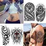 MAYCREATE® 35 Sheets Temporary Tattoo Sticker For Men Black Tatto Sticker Beast on Arm Waterproof Large Tattoo Stickers Assorted Tatto Sticker 2 PCS