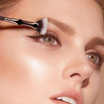 MAYCREATE Eyebrow Brush, Folding Angle Scalloped Lash Brush, Mascara Fan Brush for Upper Lower Eye Lash, Multifunctional Angled Fan Shaped Eyelash Brush Lash Wand Brush Makeup Tool