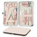 MAYCREATE Pedicure Kit for Women with 18 in1 Stainless Steel Tools and Leather Travel Case | Pink Manicure Set
