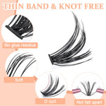 MAYCREATE 480PCS Lash Clusters DIY Eyelash Extensions, Lash Clusters 9-16mm Mixed D Curl Individual Eyelashes Clusters Wispy DIY Eyelash Extension Thin Band & Soft