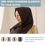 MAYCREATE 4 Pairs Multi-Use Round Magnetic Clothing Button Clips for Women Girls Hijab/Muslim Scarf,Saree Pins