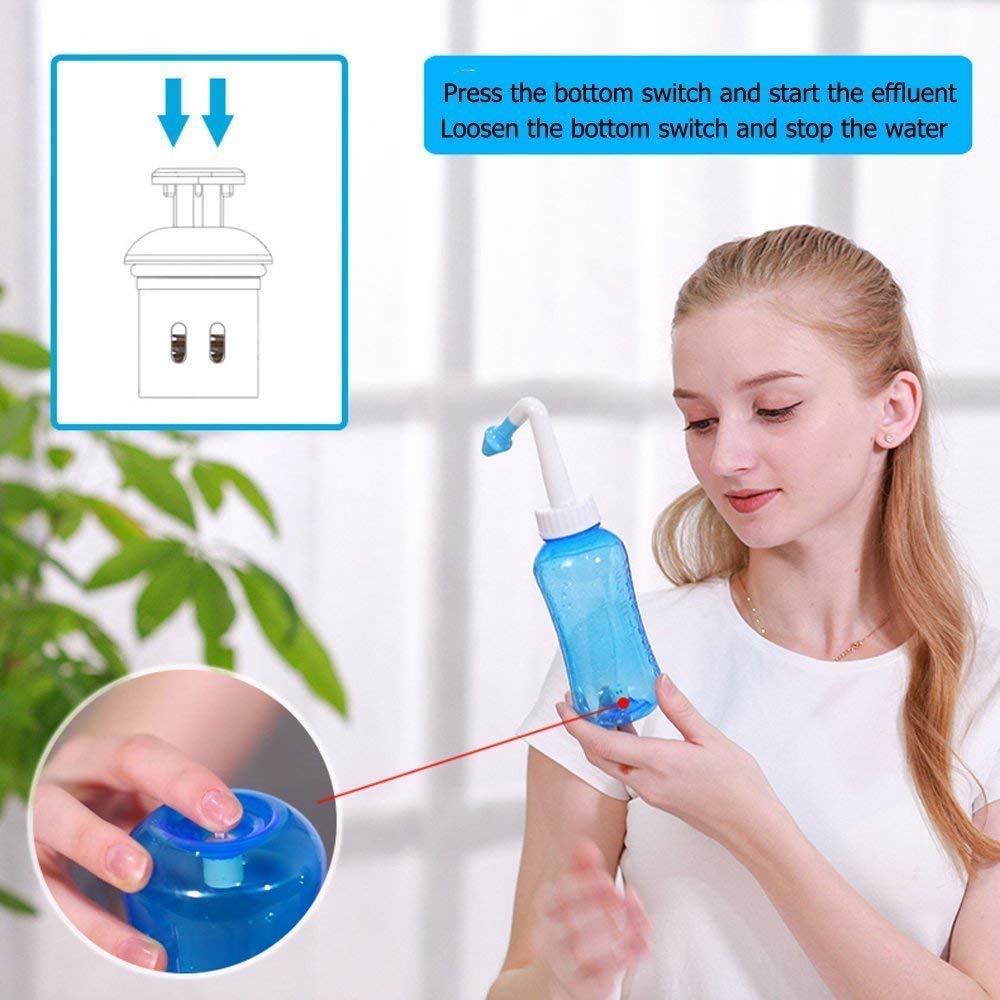 MAYCREATE 500Ml Neti Pot - Nose Wash System - Nose Cleaner With Sinus Nasal Pressure - Doctor Suggestion Product - Sinus Rinse For Adults Children Nose Care.