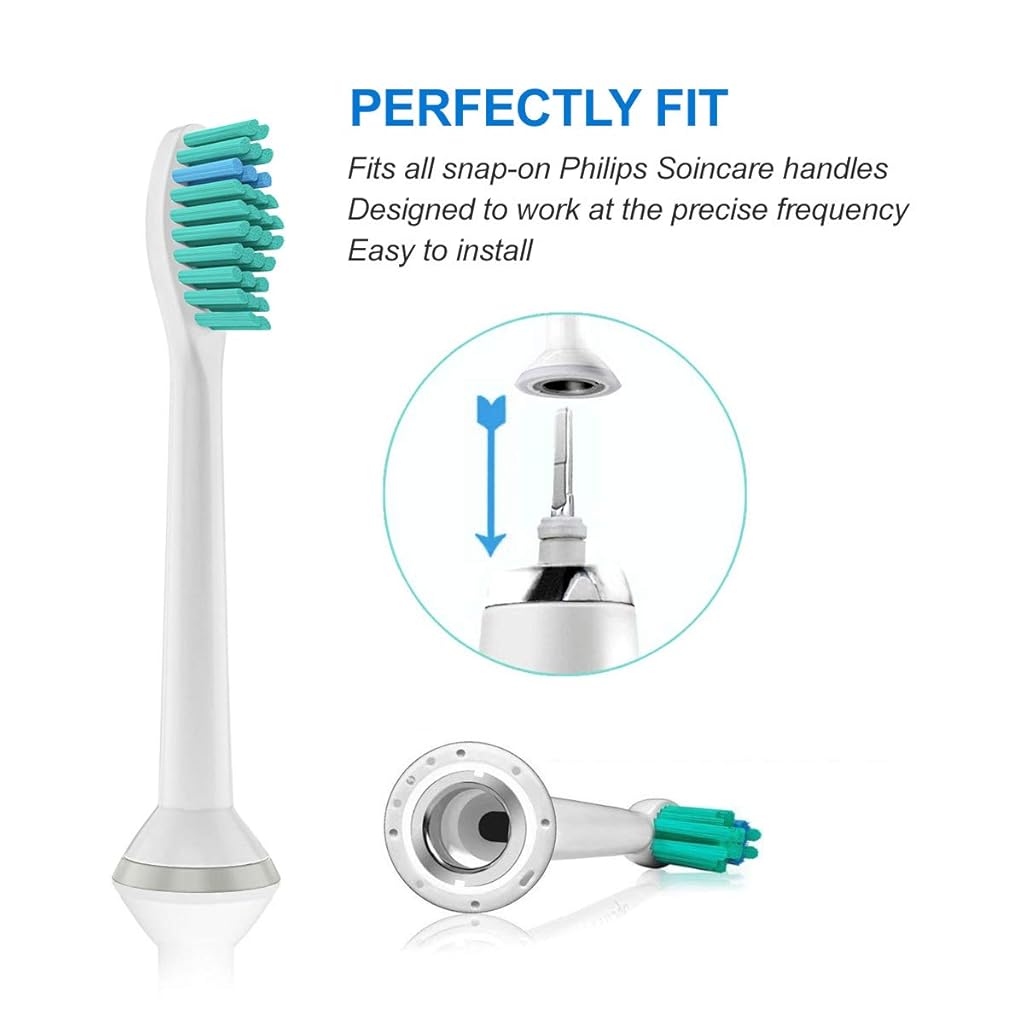 HANNEA 8 Pack Electric Toothbrush Head Standard Replacement Toothbrush Heads for Philips Compatible with ProResults DiamondClean FlexCare Healthy White
