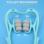 MAYCREATE Neck Massager, 6 Neck Massager Rollers for Pain Relief Manual Roller Massager for Neck, Relaxology Neck Massager Relieve Neck Soreness Muscle Pain