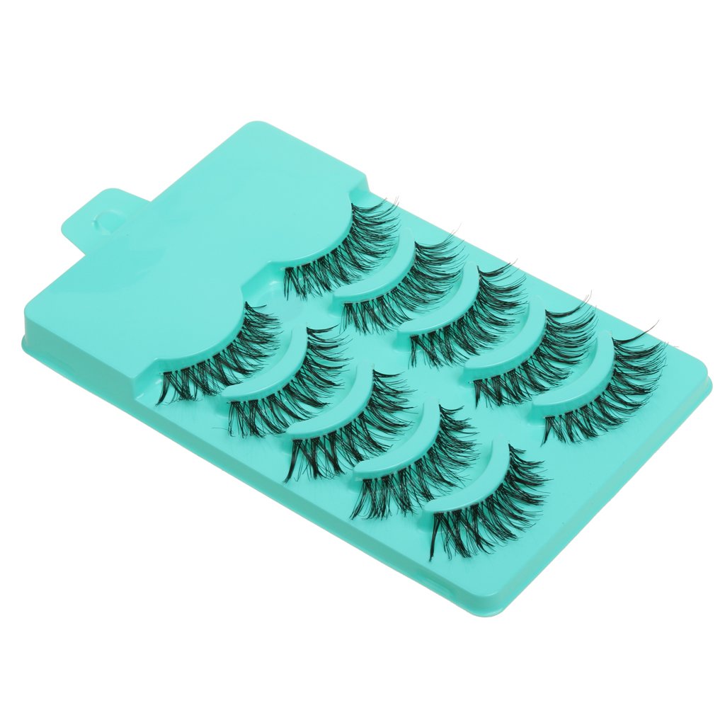 MAYCREATE 5 Pairs Beauty Makeup Handmade Messy Cross Style False Eyelashes Green