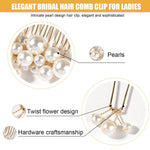 MAYCREATE 5Pcs Bridal Hair Accessories for Women,Stylish Hair Comb Clips Hair Pins for Women and Girls,party Bridesmaid Faux Pearl Hair Bun Pins Hair Jewellery