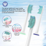 MAYCREATE Toothbrush Replacement Heads for Philips Sonicare featuring Soft Dupont Bristles | 12PCS Snap On Design