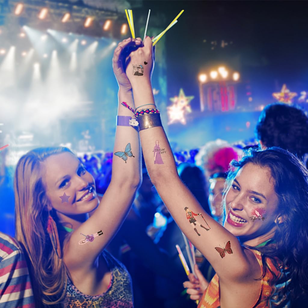 MAYCREATE Fans Tattoo Stickers Fashion Album Stickers S wift 'Eras 'World Tour Illustration Stickers Skin Stickers Face Stickers