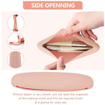 MAYCREATE Makeup Brush Holder for Travel with Side Openings and Soft Silicone Design | Pink Organizer for 2 Large or 8 Small Brushes