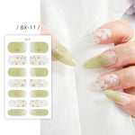 MAYCREATE 5Pcs Full Wrap Nail Stickers Nail Strips with 5 Styles Self-Adhesive Gel Nail Strips Art Decals for Women Girls DIY Nail Decoration (70pcs), Style B
