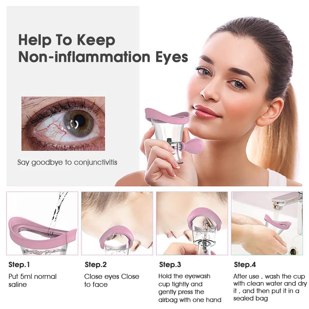 MAYCREATE Eye Wash Cup Silicone Eye Cleaning Cup Efficient Eye Rinse Travel Eye Cleansing Cup with Manual air Pressure