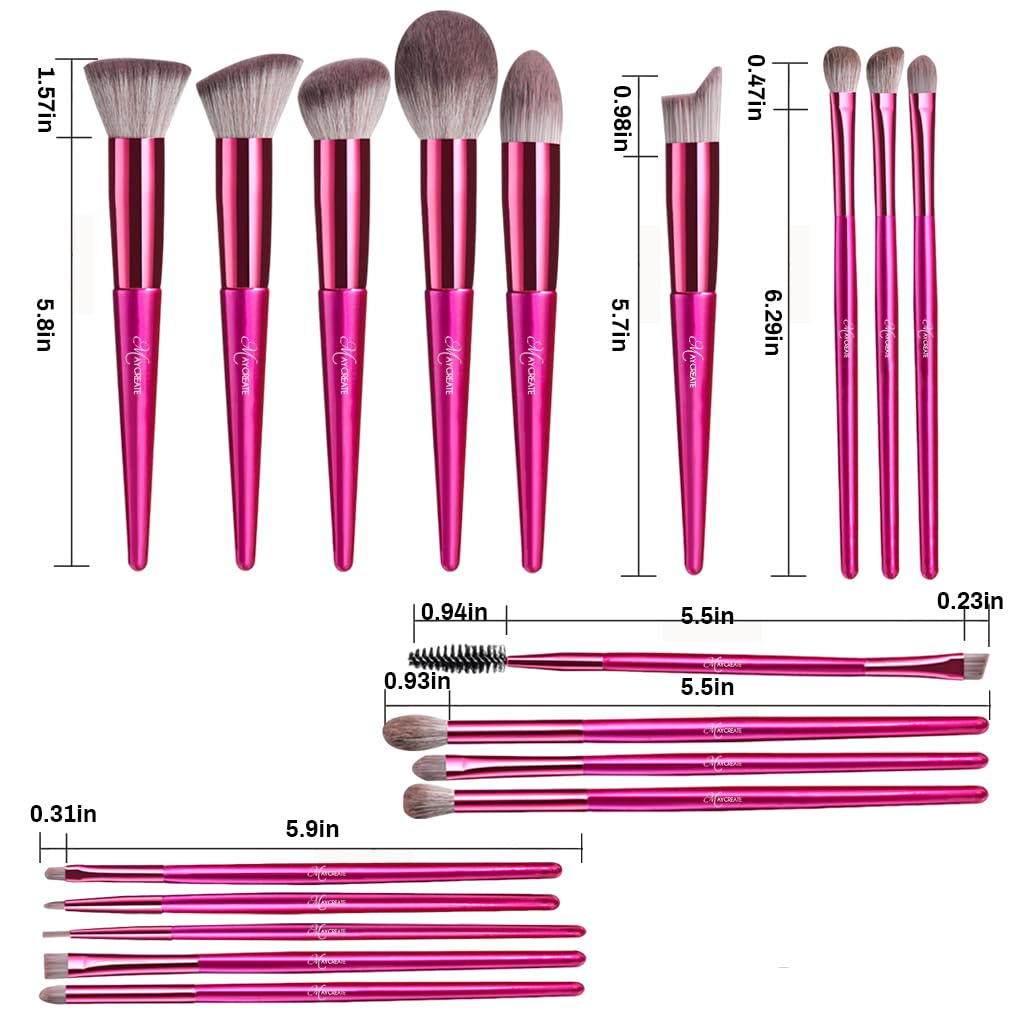 MAYCREATE Makeup Brush Set Professional 18PCS with Holder Brush Sets in Makeup with Ultra Soft Bristles Premium Makeup Brushes Kit for Beginners Makeup Artists Students (Rose)