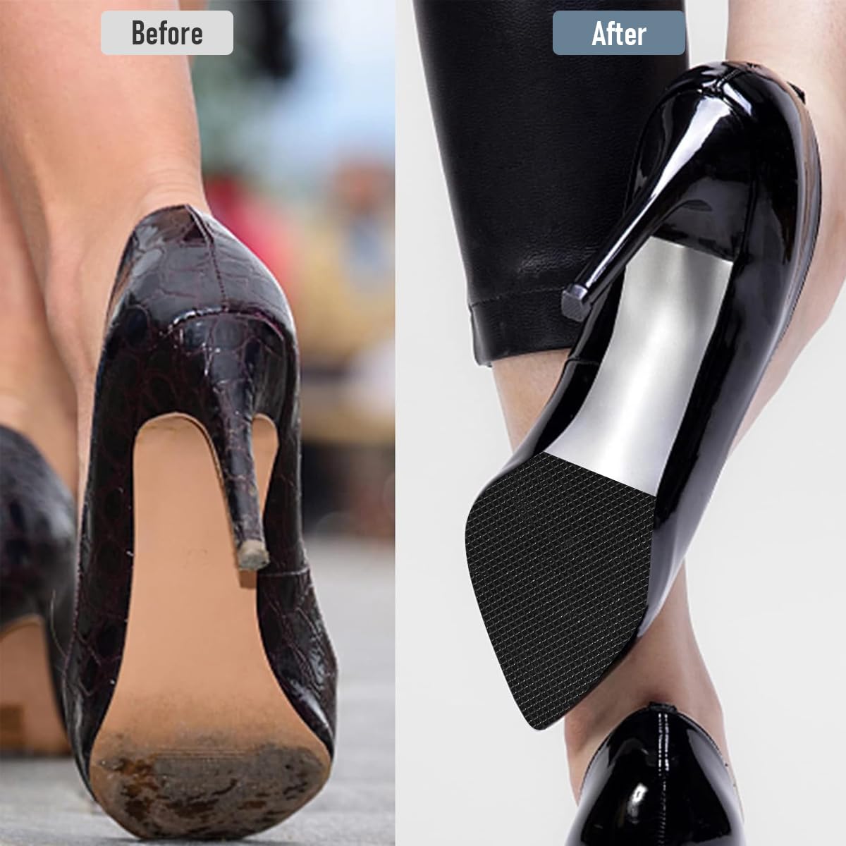 MAYCREATE Shoe Sole Protectors for Leather Shoes and High Heels featuring 16PCS Cuttable Rubber Grips