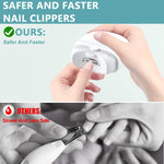 MAYCREATE Baby Nail Trimmer For New Born Electric Nail Clipper with LED Light, USB Rechargeable Nail Trimme For Baby with 2 Speeds Anti-splash Nail Dust Bin