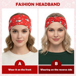 MAYCREATE Wide Hair Bands for Women with 3 Festive Christmas Designs | Soft Stretchy Fabric