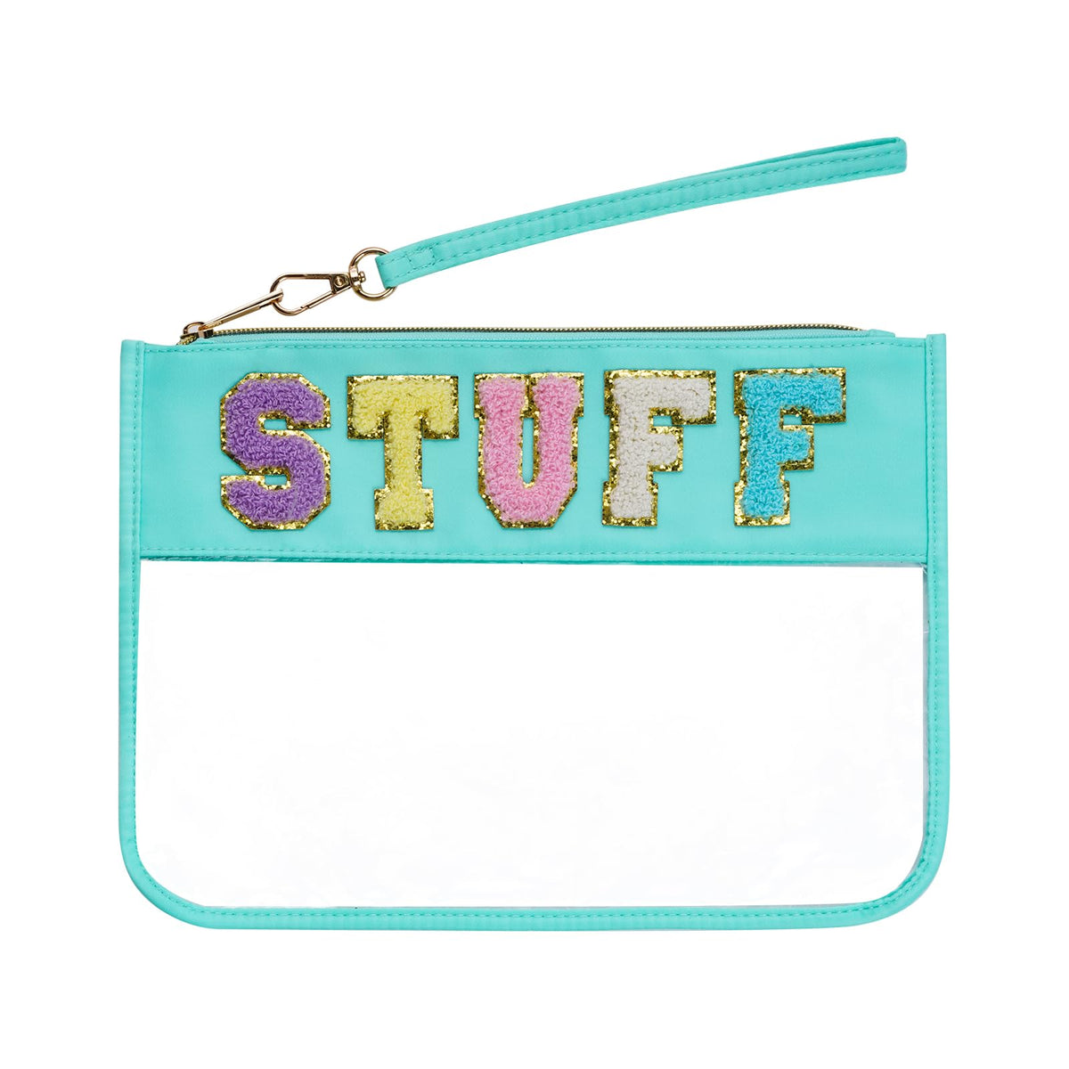 MAYCREATE® Clear Flat Pouches with Zipper, Clear Makeup Letter Bag, Multi-Purpose Nylon Cosmetic Pouch Bags for Travel, Gym, Beach