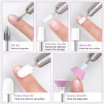 MAYCREATE Nail Drill Bit Set for Acrylic Gel & Dip Nails featuring 24 pcs 3/32 inch Ceramic Diamond Carbide Bits | Professional Manicure Tools