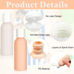 MAYCREATE 4pcs Travel Bottles for Toiletries, Refillable Soft PE Travel Containers with Lid, Lotion Jars Travel Shampoo Dispenser Travel Bottle for Cream, Toiletries, Gel, Hand Sanitizer