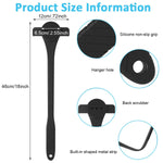 MAYCREATE Body Back Shaver for Men with 18 Inch Handle and Silicone Scrubber Pad | Includes 5 Stainless Steel Razors